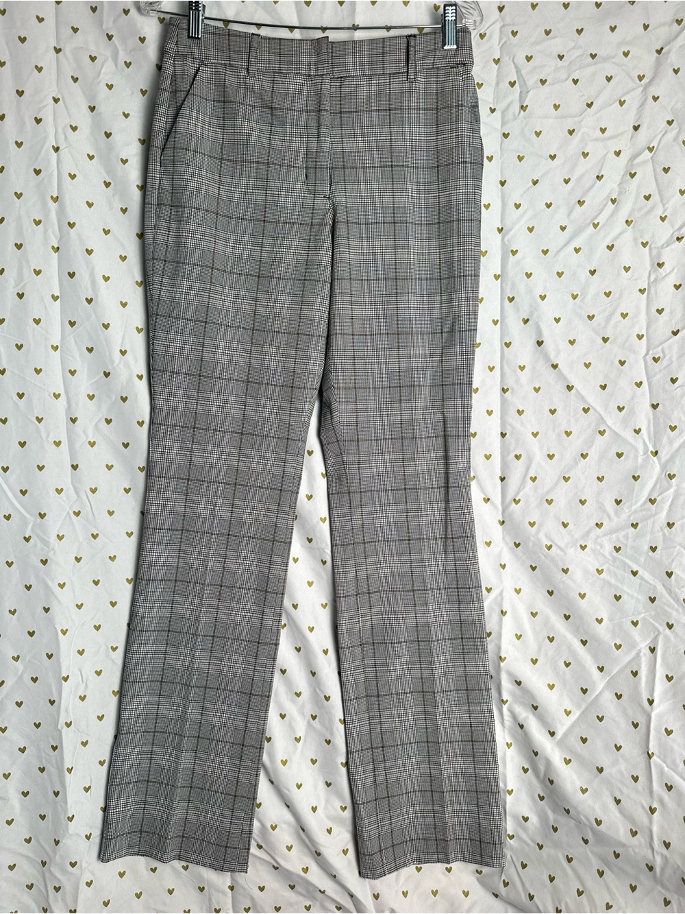 Express Editor Mid rise plaid boot cut dress pants NWT size 4R